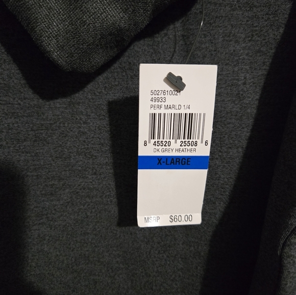 NWT Van Heusen Performance Athleisure Shirt Men's Size XL Dark Gray Zip-Up - Picture 9 of 12